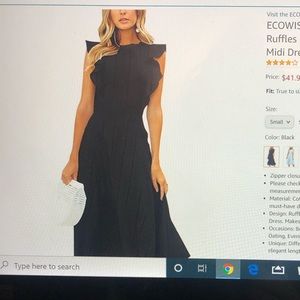 Black midi ruffle  dress